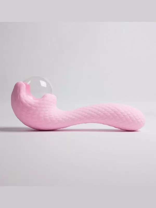 Изогнутый вибратор Youvic, 18 см, 10 режимов, со стеклянным шаром, розовый