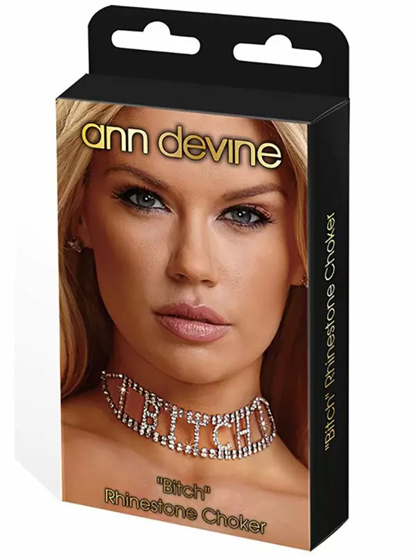 Ожерелье из кристаллов Ann Devine - Bitch Rhinestone Choker – серебристый