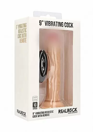 Реалистичный фаллоимитатор Shots toys Vibrating Realistic Cock, с пультом Д/У, 15 см, 10 режимов