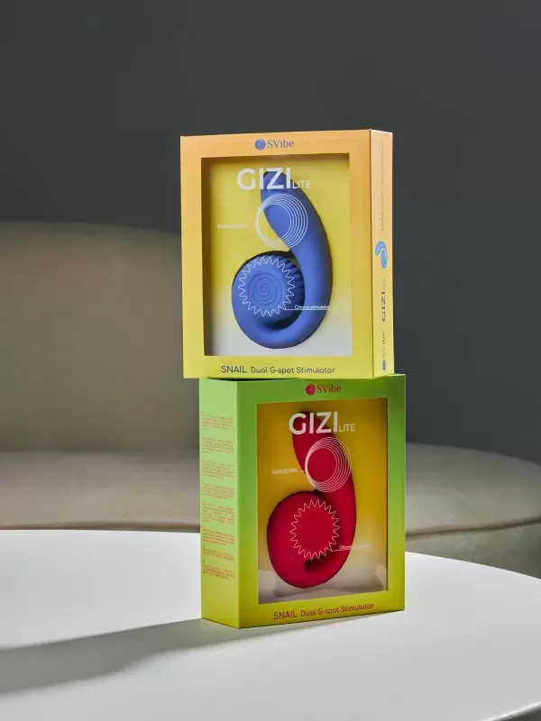 Голубой анатомический вибратор SVibe GIZI Lite с 2 моторами и 5 режимами, 12 см