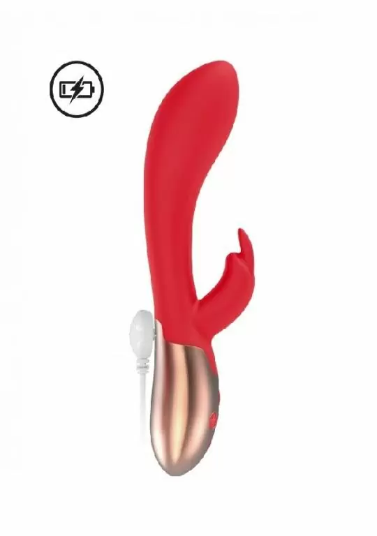 Вибромассажер кролик с вибрацией и функцией нагрева Opulent (красный)