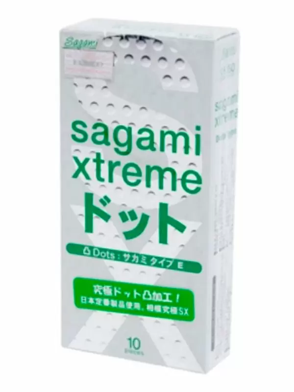Рельефные презервативы Sagami Xtreme Type-E латекс, с точечной текстурой, 10 шт