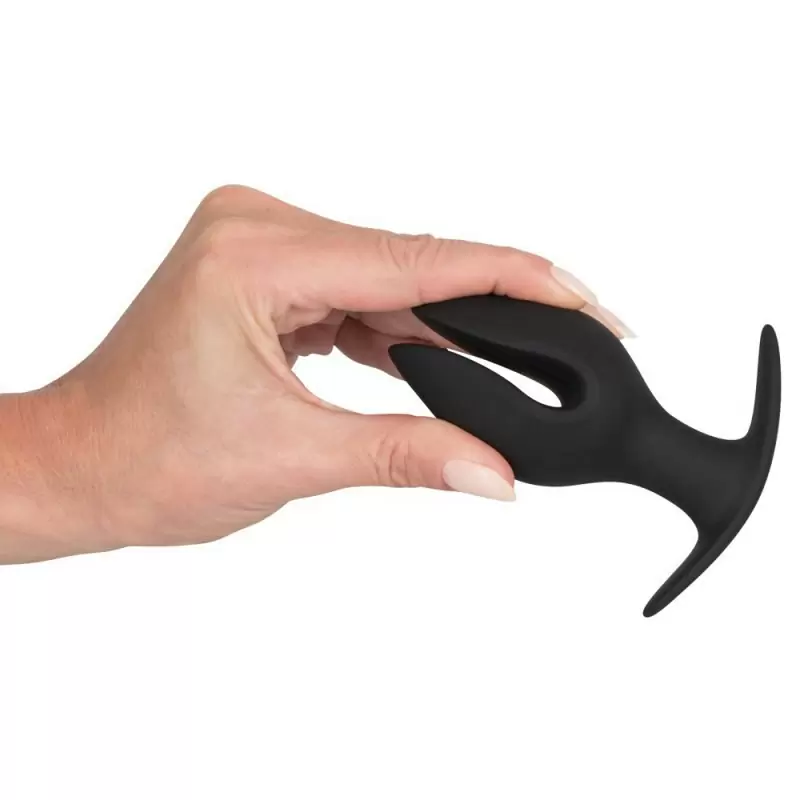 Раскрывающаяся анальная пробка Black Velvets – черный