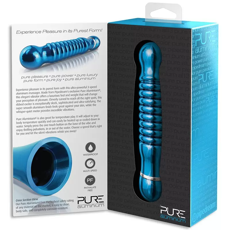 Вибромассажер Pure Aluminium Medium Blue – синий