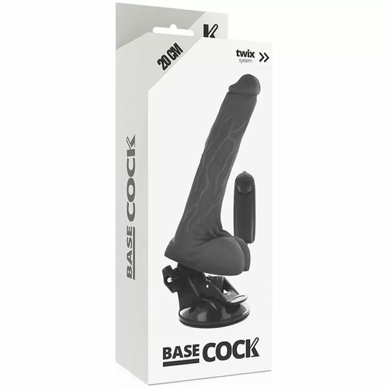 Вибромассажер с пультом управления BASECOCK REALISTIC VIBRATOR REMOTE CONTROL BLACK 20CM