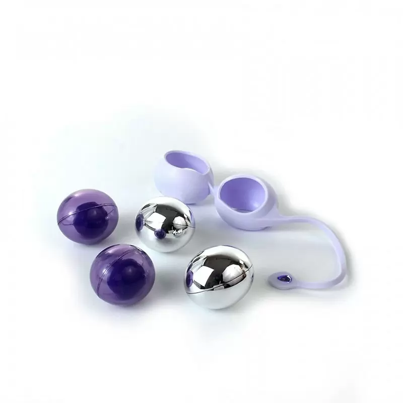 Набор вагинальных шариков Ovo L1 с держателем – фиолетовый