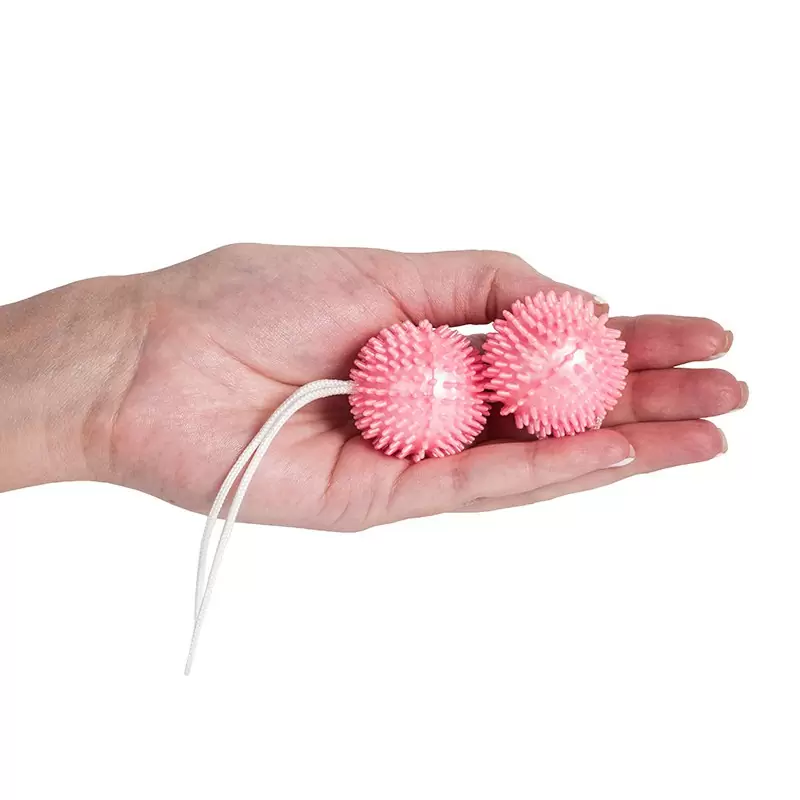 Вагинальные шарики-ёжики Plastic Ball – розовые