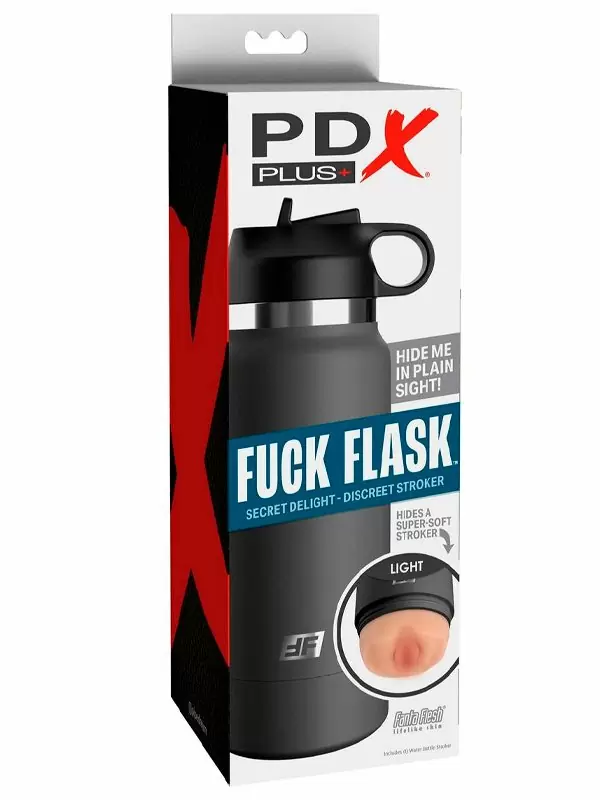 Реалистичный мастурбатор Pipedream Fuck Flask, 23,8 см, в серой фляге, ТПЕ