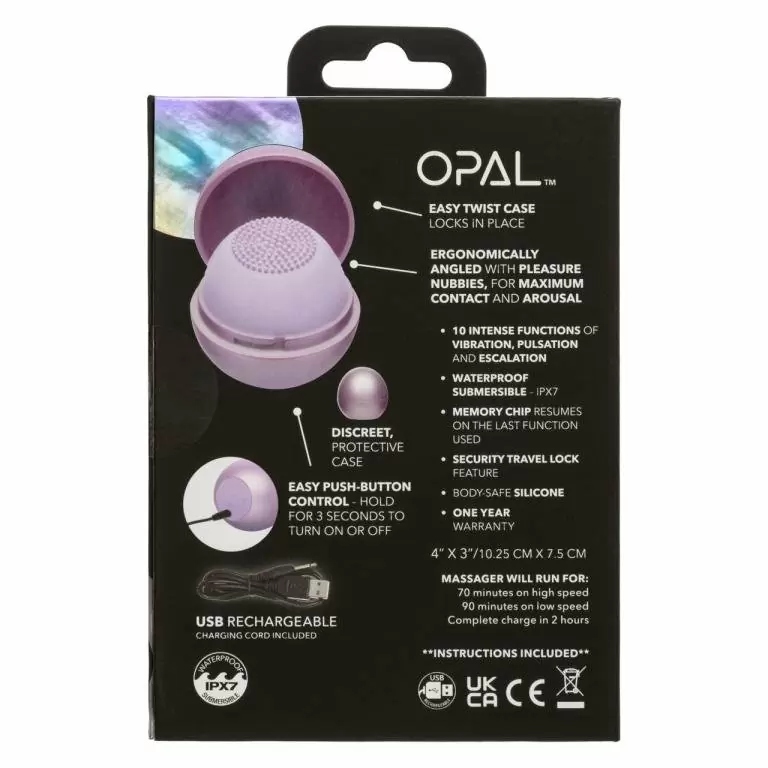 Универсальный вибратор OPAL RIPPLE MASSAGER, 10,25 см, 10 режимов, фиолетовый