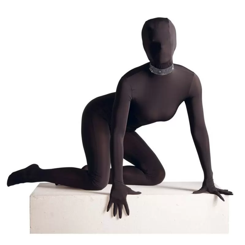 Ошейник из натуральной кожи со стразами Bad Kitty Collar - черный