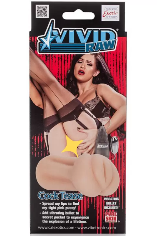 Мастурбатор вагина Vivid Raw Cock Tease с вибрацией – телесный	
