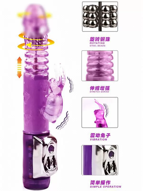 Ротатор Memorable Tonight с возвратно-поступательными движениями и стимулятором клитора – пурпурный