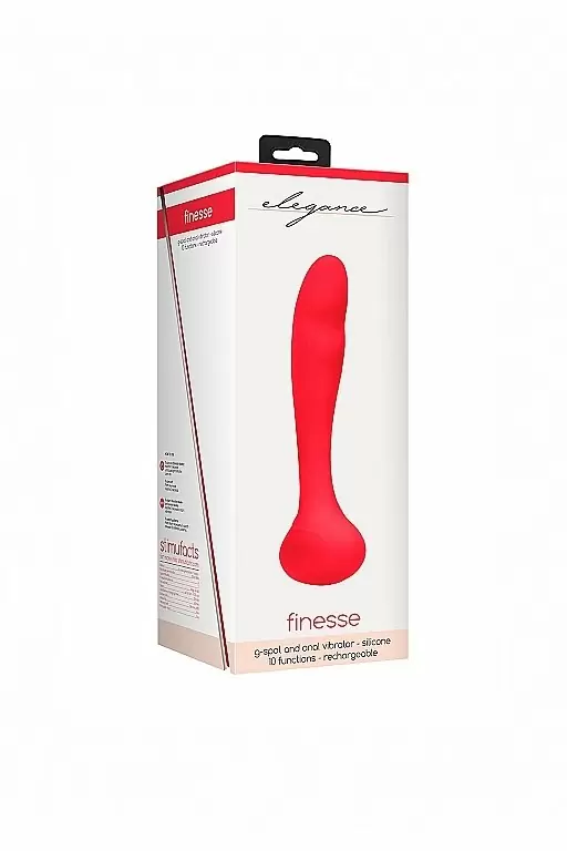 Вибромассажер для точки G или простаты Finesse (красный)