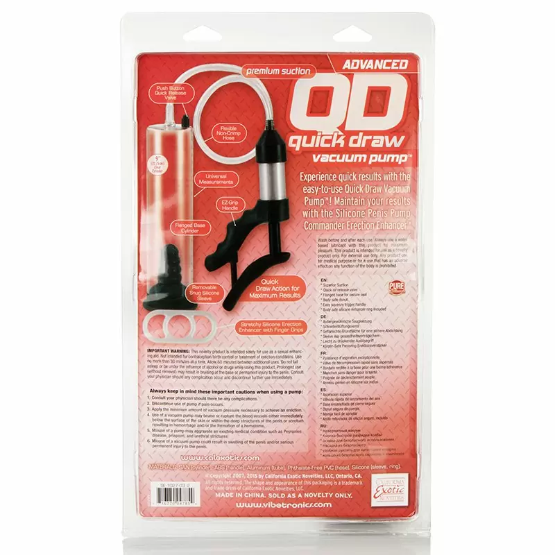 Вакуумная помпа Quick Draw с эрекционным кольцом – прозрачный