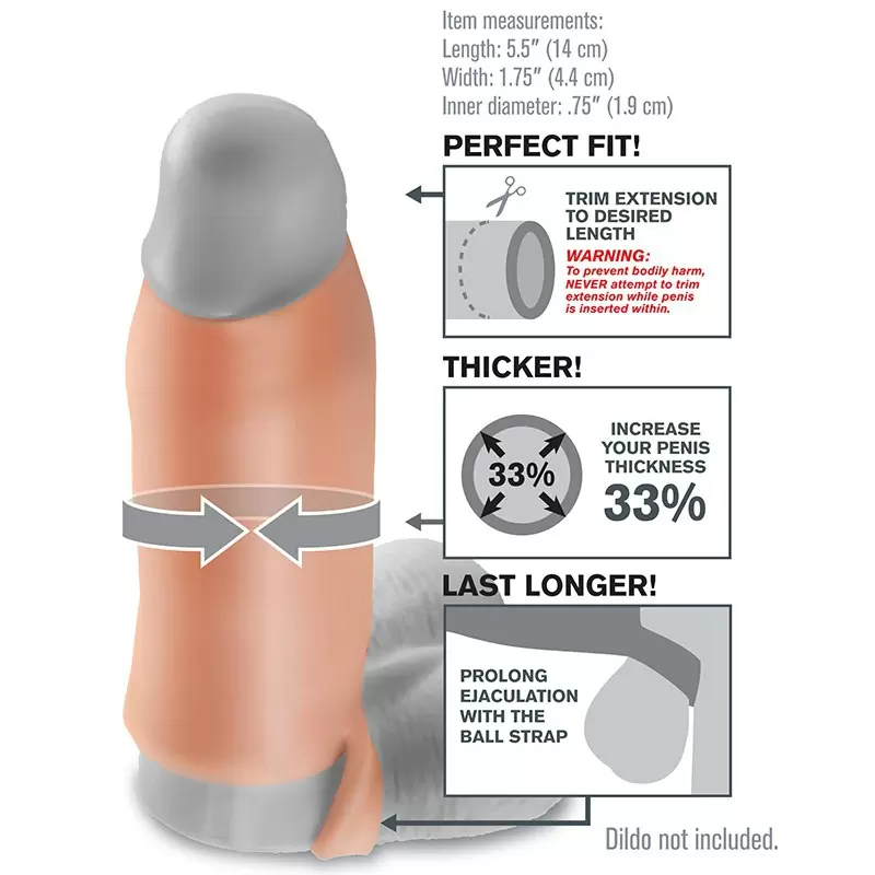 Насадка увеличитель Real Feel Enhancer с кольцом на мошонку – телесная	