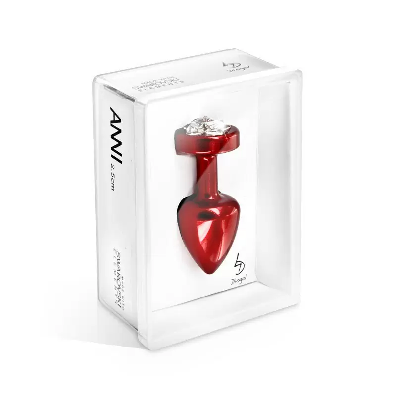 Стильная анальная пробка Anni Butterfly T1 с кристаллом в виде бабочки – красный