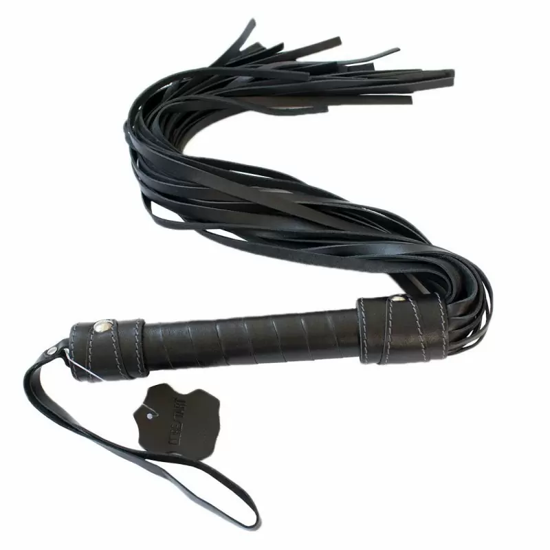 Многохвостая плеть Monro из натуральной кожи - черный