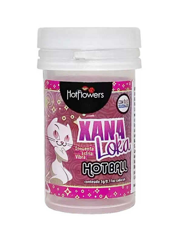 Лубрикант в виде двух шариков Hot Flowers Xana Loka с эффектом жидкой вибрации, силиконовая основа, 6 грамм