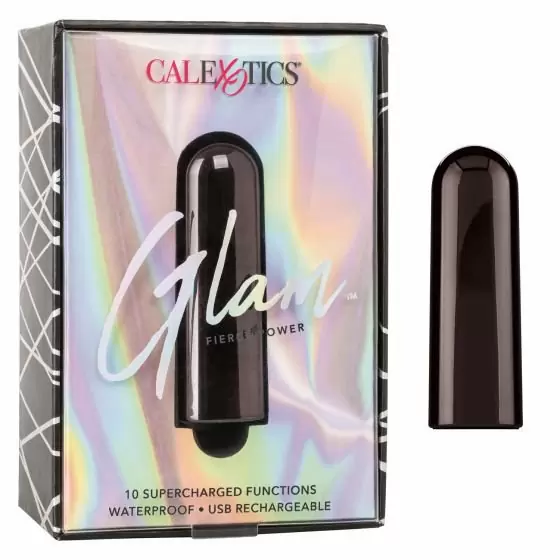 Компактная вибропуля Glam - BLACK, 9 см, 10 режимов, черный