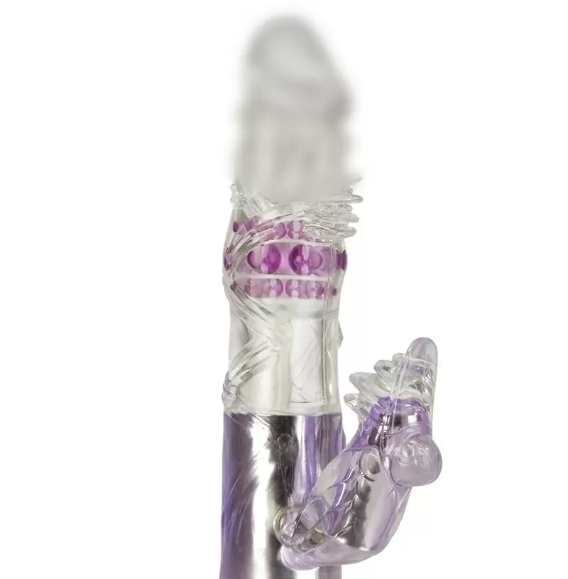 Хай-Тек вибромассажер The White Stork с ротацией – фиолетовый