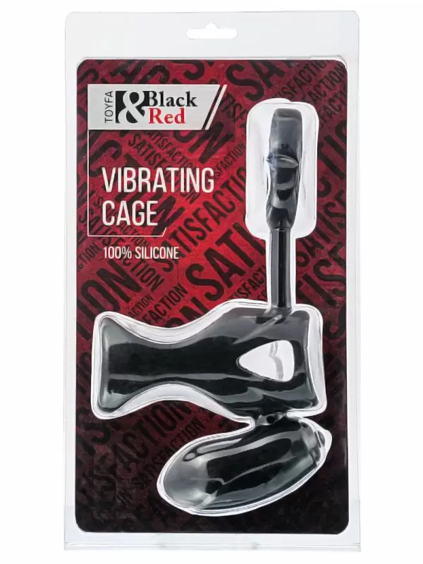 Насадка на пенис с кольцом и клиторальным стимулятором TOYFA Black&Red – черный