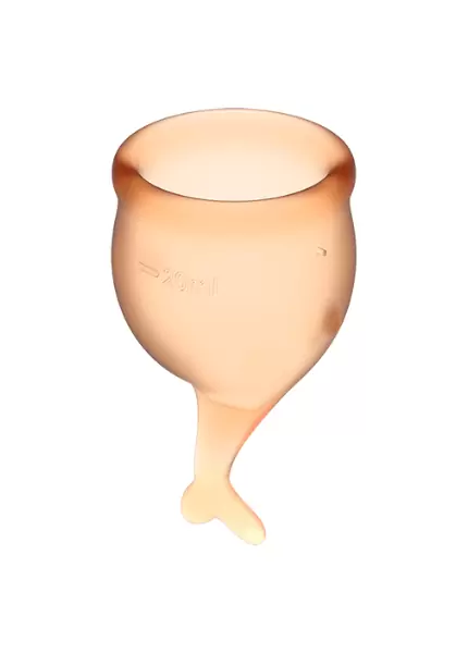 Набор менструальных чаш Satisfyer Feel secure Menstrual Cup, 15 и 20 мл, силикон, оранжевый
