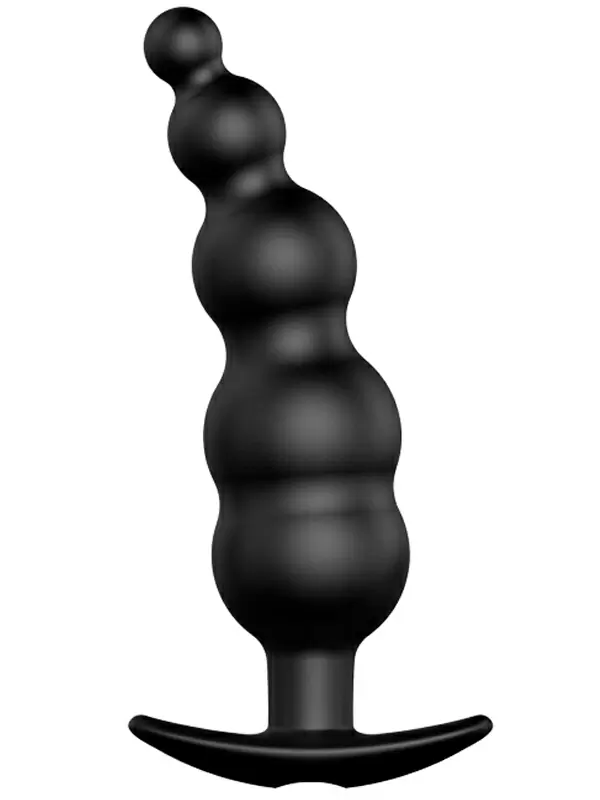 Рельефная анальная виброелочка Pretty Love, 12 см, 12 режимов, с проводным пультом, черный