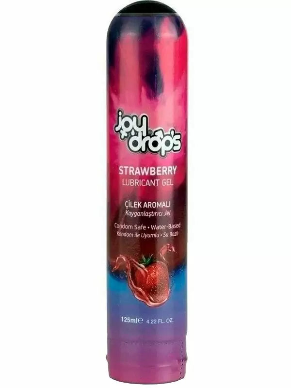 Смазка на водной основе Joydrops Strawberry, с ароматом клубники, 125 мл