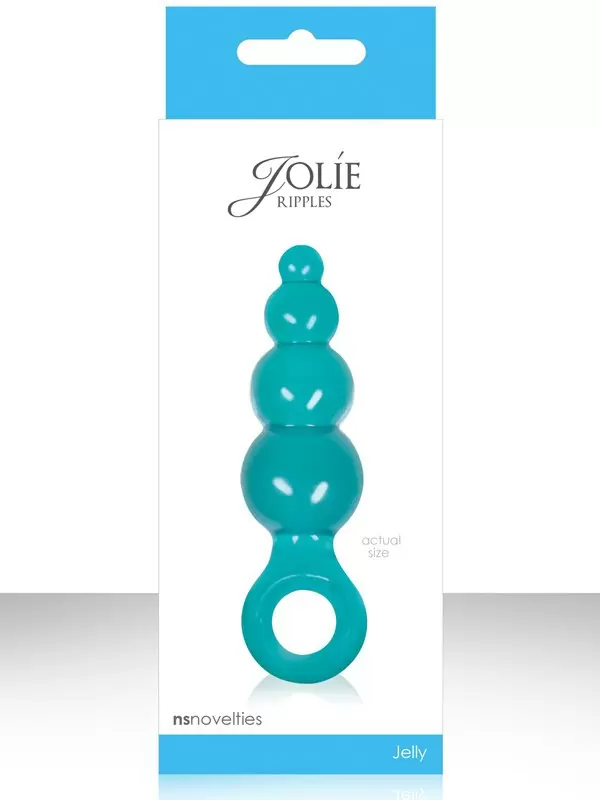 Анальная пробка с кольцом Jolie Ripples Small – голубая