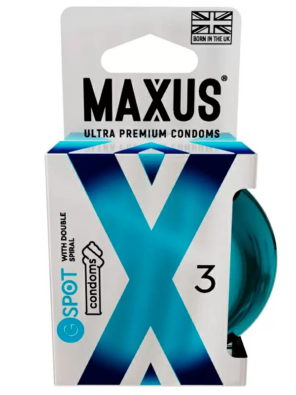 Гладкие презервативы MAXUS G Spot, двойная спираль, 18 см, 3 шт