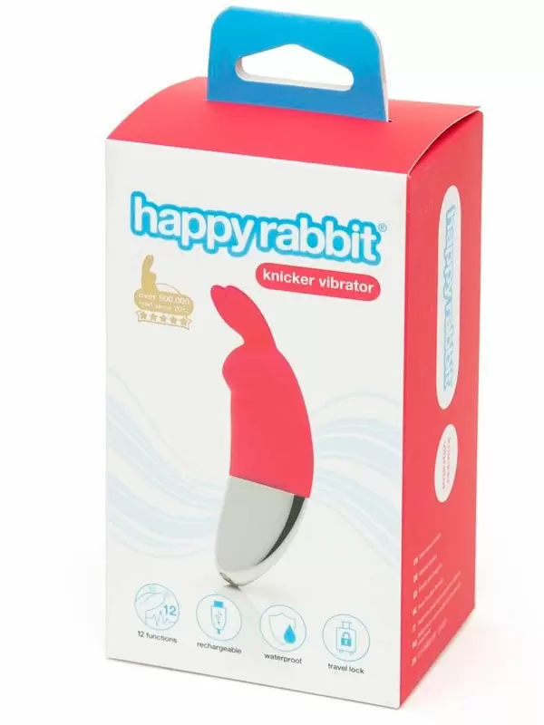 Яркий стимулятор клитора Happy Rabbit, 12 режимов, 10 см, розовый