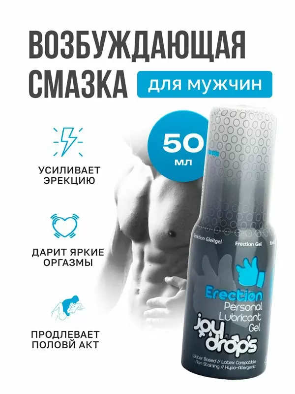 Возбуждающая смазка Joydrops Erection, для мужчин, 50 мл