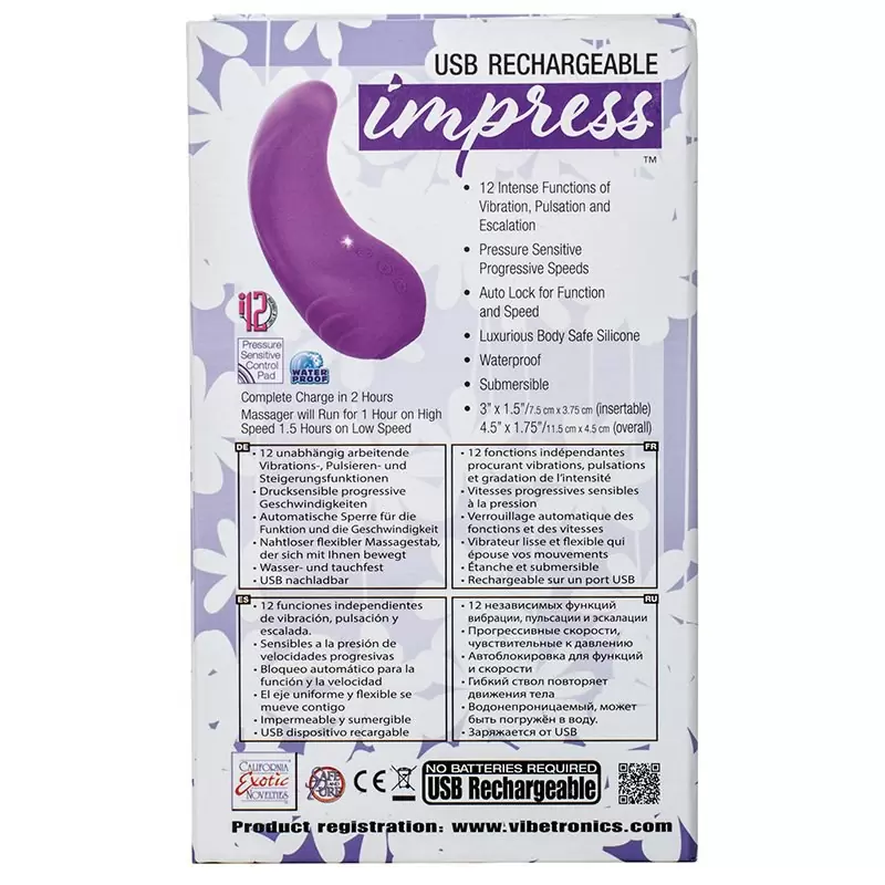 Вибромассажер Impress Mini Tongue перезаряжаемый – фиолетовый