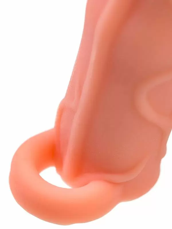 Реалистичная насадка-удлинитель TOYFA XLover, с кольцом-подхватом мошонки 16 см, TPE, телесный