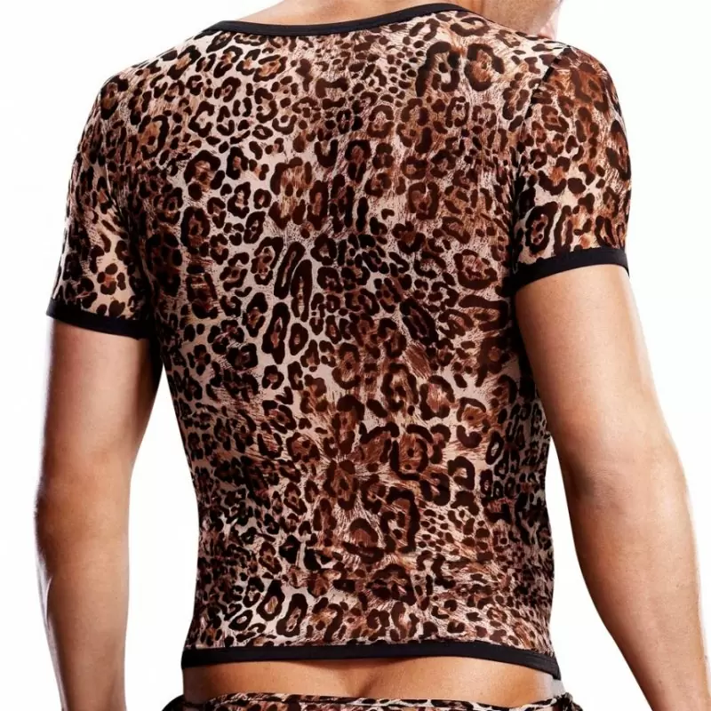 Леопардовая футболка BlueLine из сетки – S/M