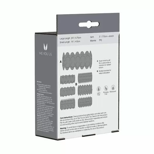 Набор насадок из эластомера Me You Us Sensual Seven Textured Sleeves, 7 шт