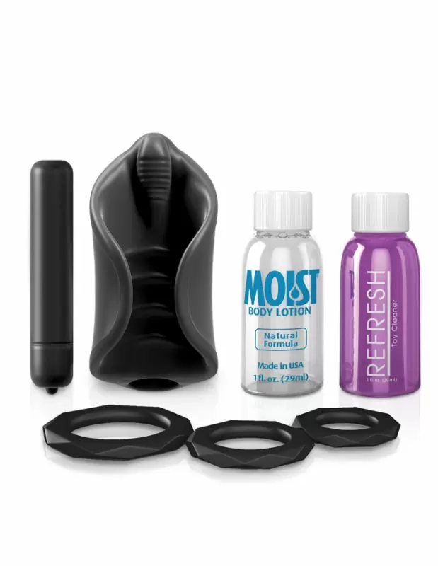 Вибромастурбатор Vibrating Silicone Stimulator со стимулятором уздечки - черный