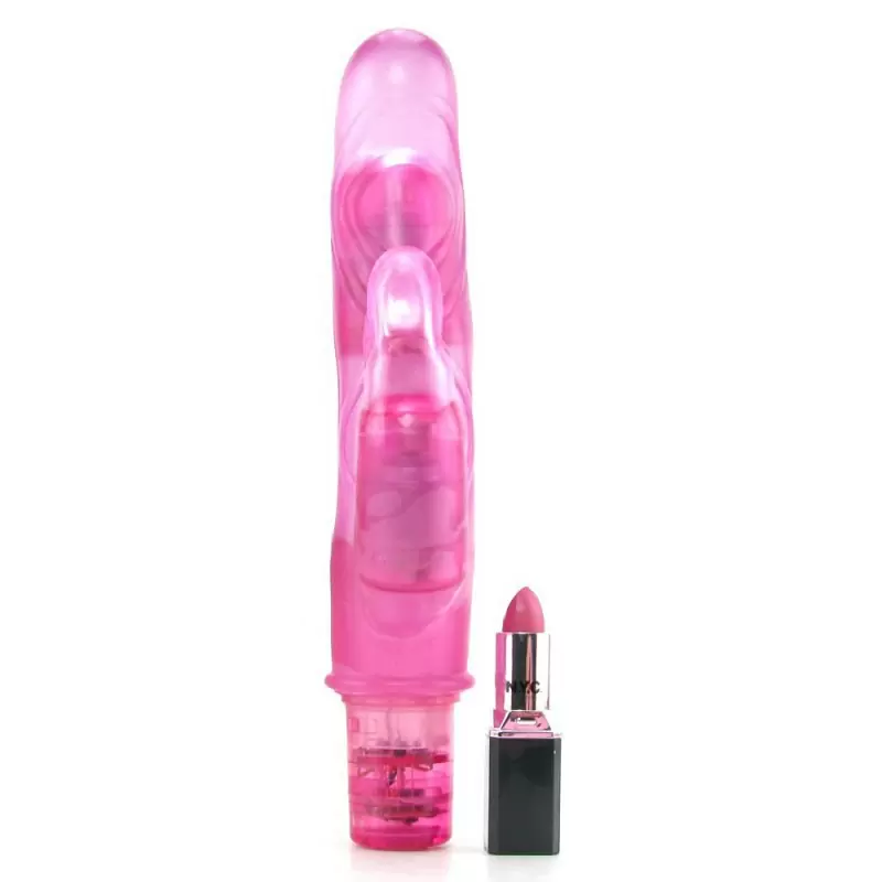 Сгибаемый вибромассажер со стимулятором клитора Bendies Bounding Bunny – розовый