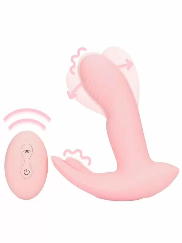 Вибратор Shots Toys Wearable Fingering Motion, 10 режимов, с пультом управления, розовый