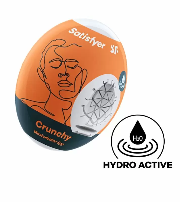 Компактный мастурбатор Satisfyer Egg Single (Crunchy), в форме яйца, ТПЕ, прозрачный