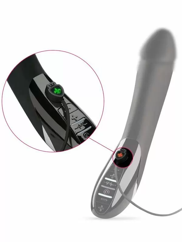 Изогнутый вибратор Mystim Tickling Truman с электростимуляцией, с реалистичной головкой, черный