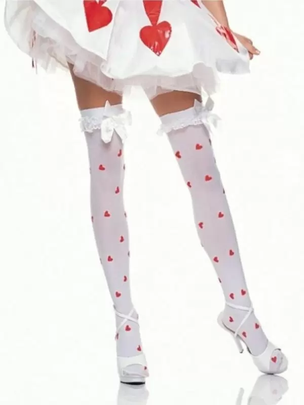 Белые чулки с сердечками Королева 2 