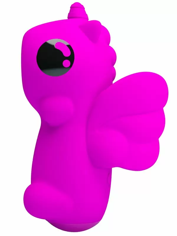 Вакуумный мини-стимулятор клитора Baile Magic Unicorn, на палец, 7,5 см, 10 режимов, в форме единорога, пурпурный