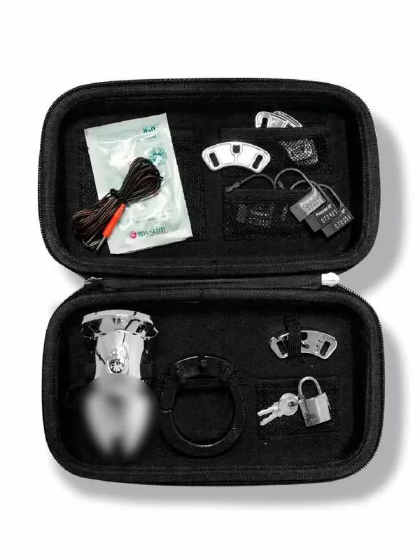 Пояс верности для мужчин Mystim 3, с электропроводящей поверхностью, 8,2 см, серебристый