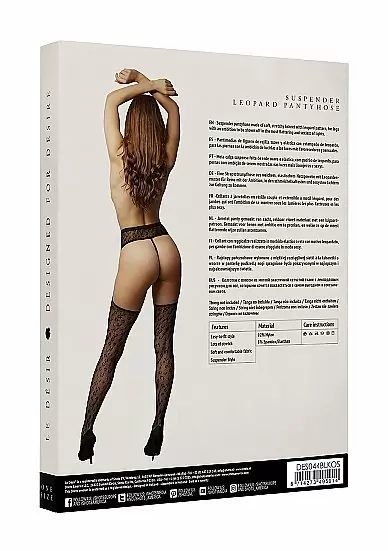 Чулки Shots toys Crotchless Cut-Out Pantyhose — черные, трикотажные нити, S/L