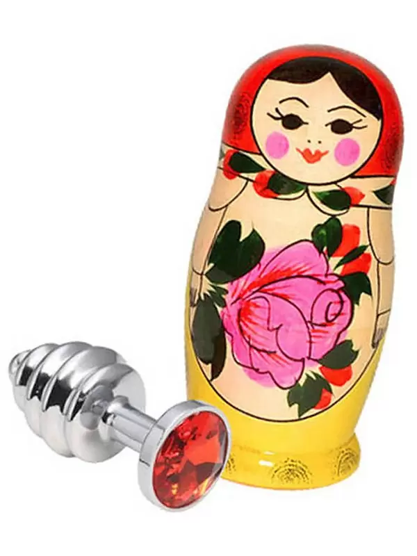 Фигурный металлический анальный плаг Sitabella со стразом – серебристый