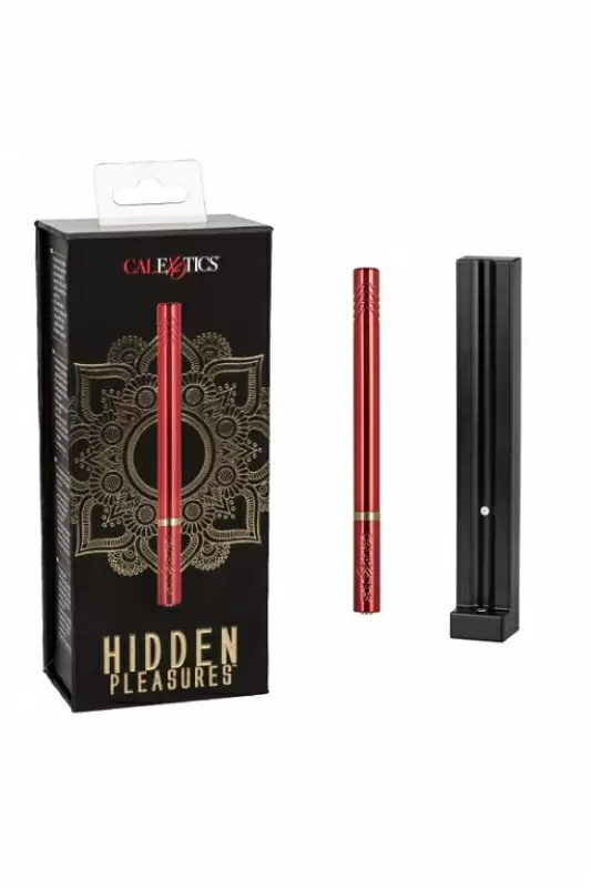 Ультратонкий вибратор Hidden Pleasures (Красный): 10.75 см, 10 режимов вибрации, АБС/металл