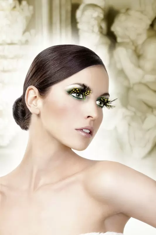 Ресницы перьевые Baci Синьга – желтый с черным