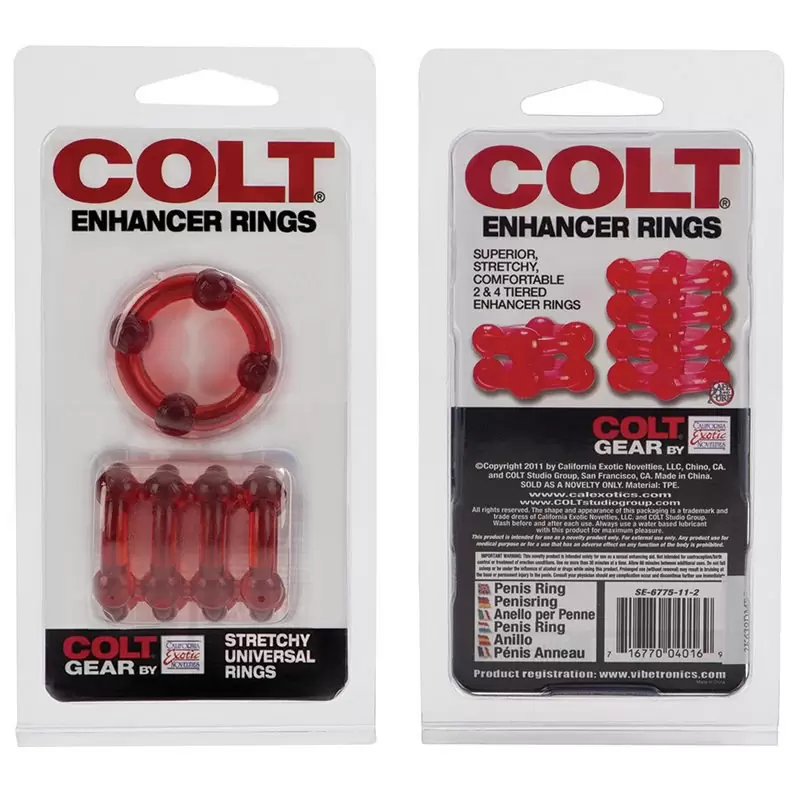 Набор из 2-х эрекционных колец Colt Enhancer Rings – красный