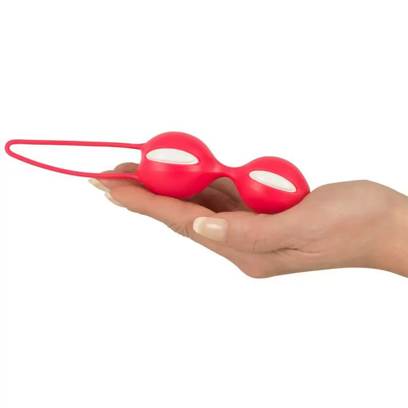 Вагинальные шарики Smartballs Duo с шариком внутри - красный с белым